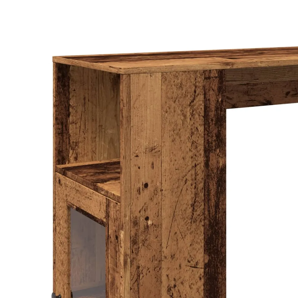 vidaXL Bartafel met rekken 101x40x103,5 cm bewerkt hout oud houtkleur