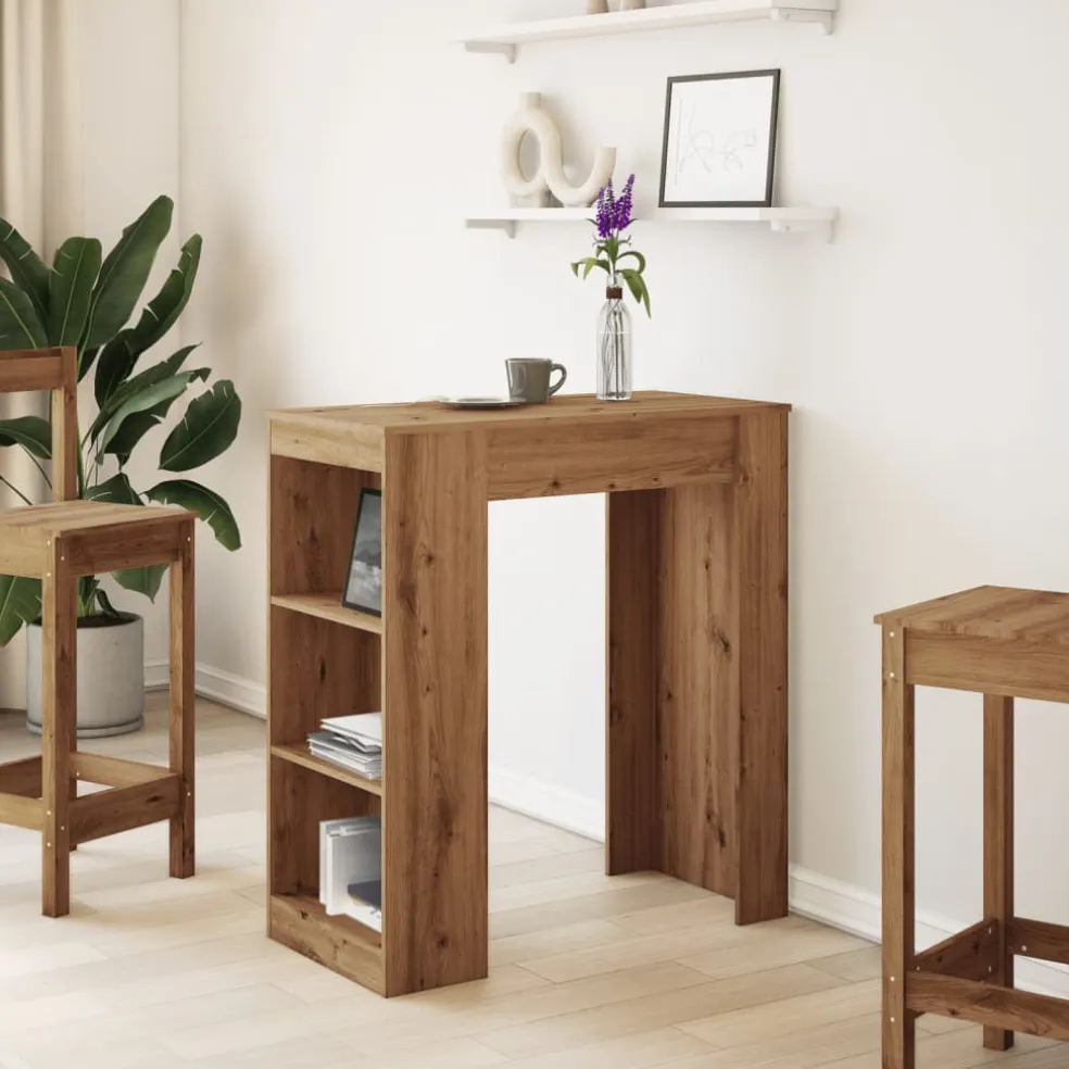 vidaXL Bartafel met rekken 95x47x103,5 cm hout artisanaal eikenkleur