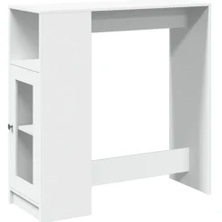 vidaXL Bartafel met rekken 101x40x103,5 cm bewerkt hout wit