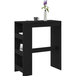 vidaXL Bartafel met rekken Zwarte eik 90x40x103,5 cm bewerkt hout