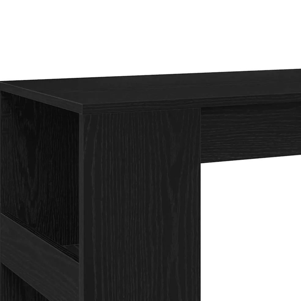 vidaXL Bartafel met rekken Zwarte eik 90x40x103,5 cm bewerkt hout
