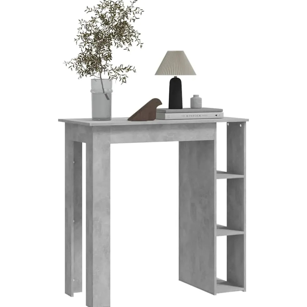 vidaXL Bartafel met schap 102x50x103,5 cm bewerkt hout betongrijs