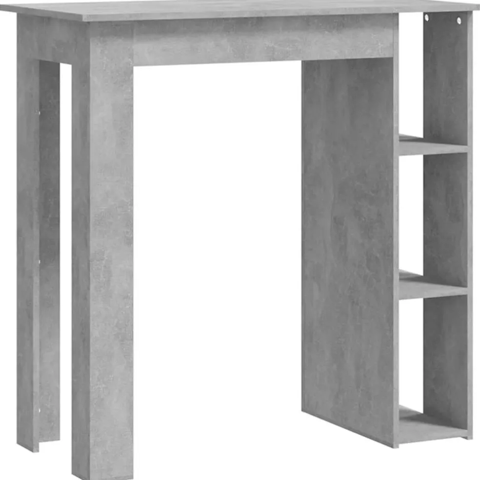 vidaXL Bartafel met schap 102x50x103,5 cm bewerkt hout betongrijs