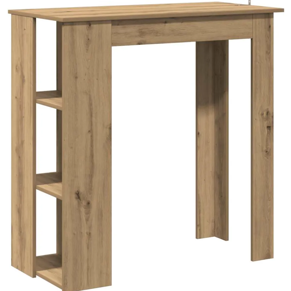 vidaXL Bartafel met schap 102x50x103,5cm bewerkt hout artisanaal eiken