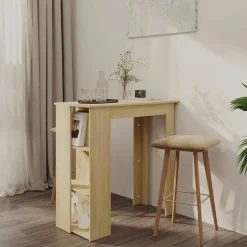 vidaXL Bartafel met schap 102x50x103,5 cm hout sonoma eikenkleur