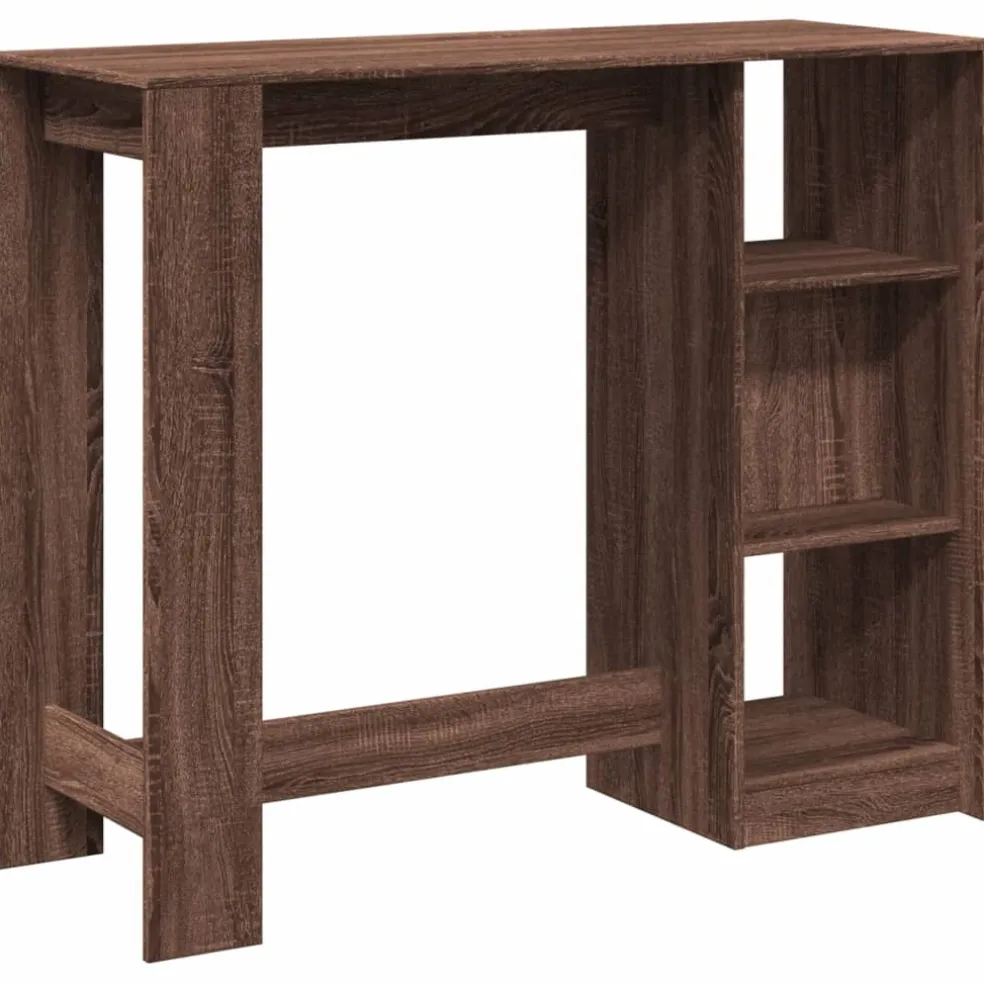 vidaXL Bartafel met schap 124x46x103,5 cm bewerkt hout bruin eiken