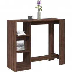 vidaXL Bartafel met schap 124x46x103,5 cm bewerkt hout bruin eiken