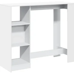 vidaXL Bartafel met schap 124x46x103,5 cm bewerkt hout wit