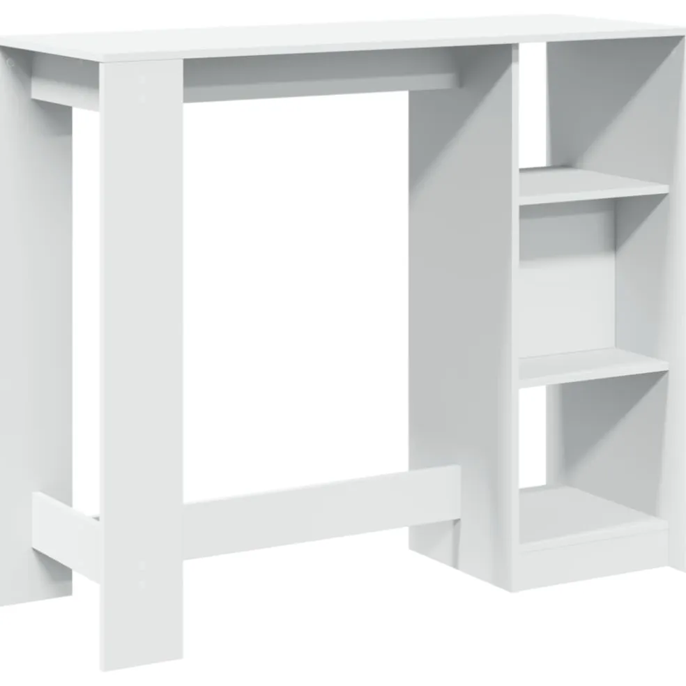 vidaXL Bartafel met schap 124x46x103,5 cm bewerkt hout wit