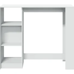 vidaXL Bartafel met schap 124x46x103,5 cm bewerkt hout wit