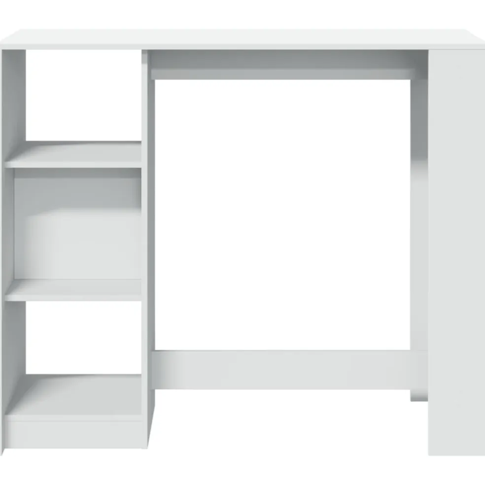 vidaXL Bartafel met schap 124x46x103,5 cm bewerkt hout wit