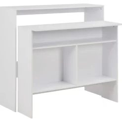 vidaXL Bartafel met 2 tafelbladen 130x40x120 cm wit
