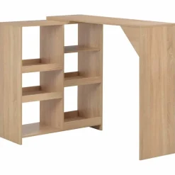 vidaXL Bartafel met verplaatsbaar schap 138x39x110 cm eikenkleurig