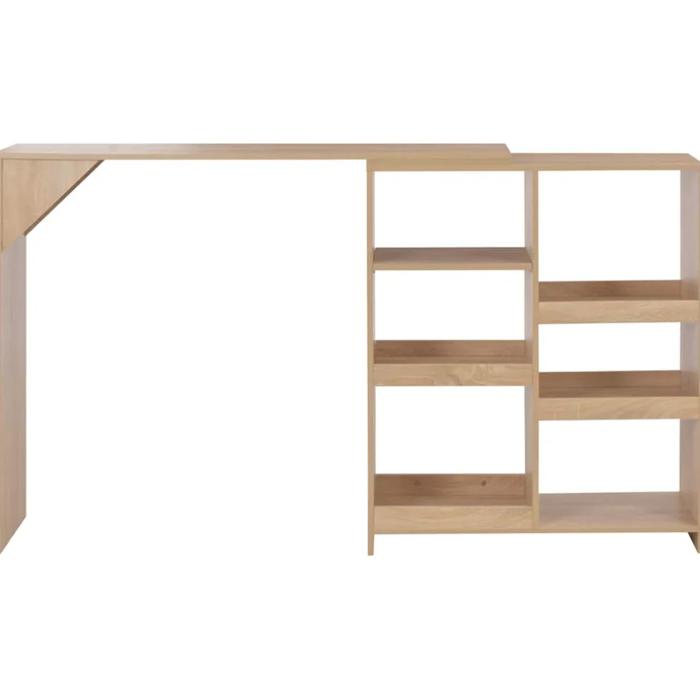 vidaXL Bartafel met verplaatsbaar schap 138x39x110 cm eikenkleurig