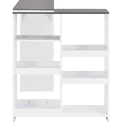 vidaXL Bartafel met verplaatsbaar schap 138x39x110 cm wit
