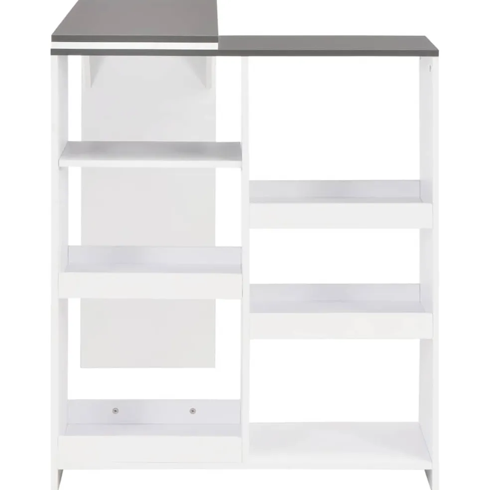 vidaXL Bartafel met verplaatsbaar schap 138x39x110 cm wit