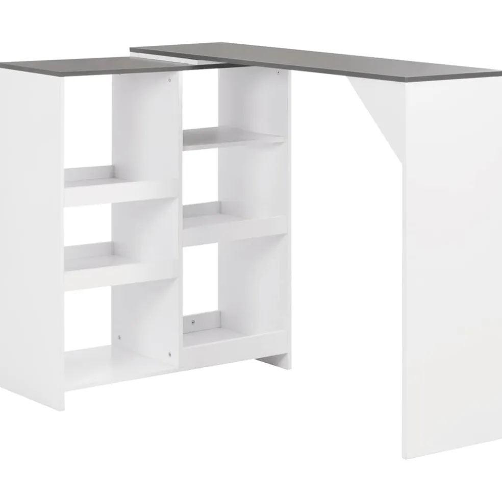 vidaXL Bartafel met verplaatsbaar schap 138x39x110 cm wit