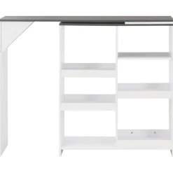 vidaXL Bartafel met verplaatsbaar schap 138x39x110 cm wit