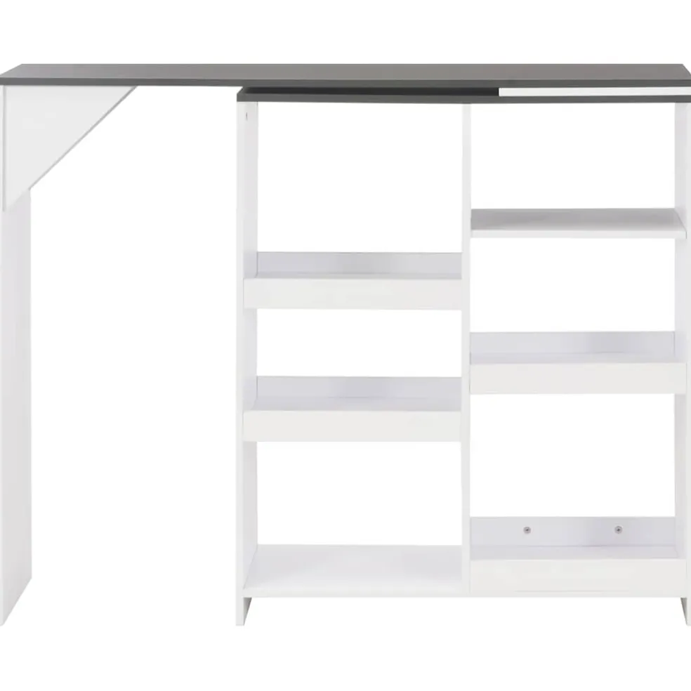 vidaXL Bartafel met verplaatsbaar schap 138x39x110 cm wit
