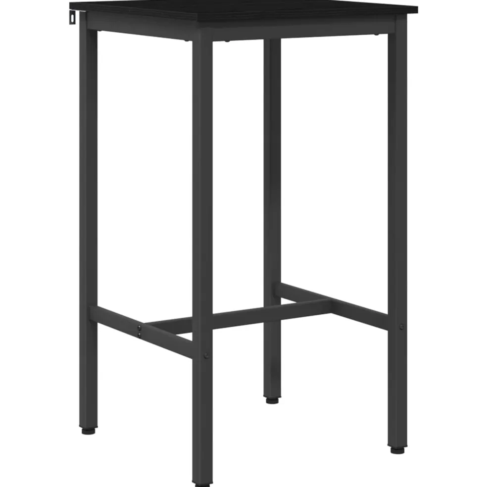 vidaXL Bartafel 52 x 52 x 90 cm Bewerkt hout Zwart eiken Rechthoekig