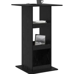 vidaXL Bartafel 60 x 60 x 100 cm Bewerkt hout Zwart Eiken Rechthoekig