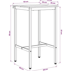 vidaXL Bartafel 52 x 52 x 90 cm Bewerkt hout Gerookt eiken Rechthoekig