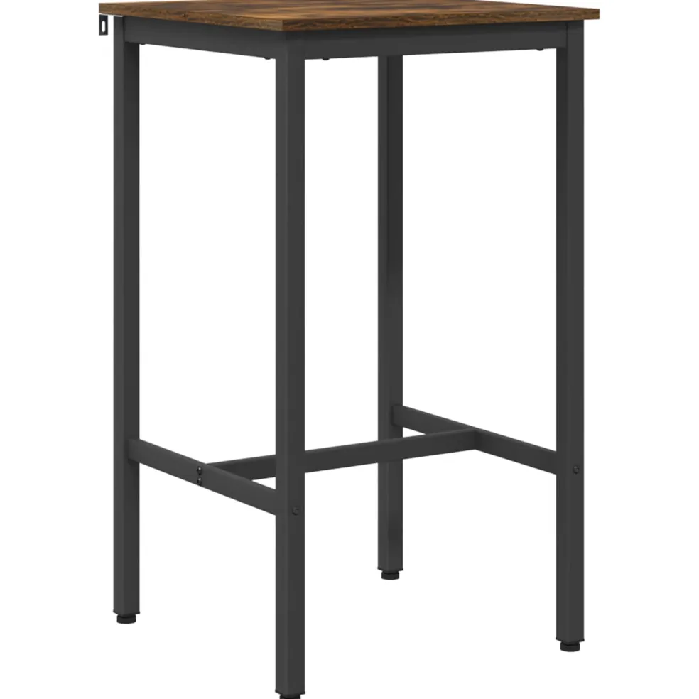 vidaXL Bartafel 52 x 52 x 90 cm Bewerkt hout Gerookt eiken Rechthoekig