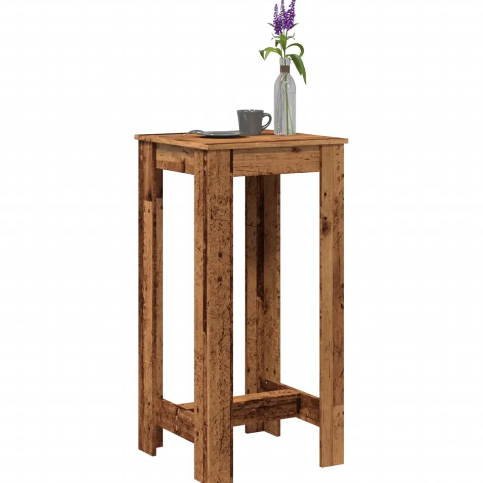 vidaXL Bartafel 51x50x103,5 cm bewerkt hout oud houtkleurig