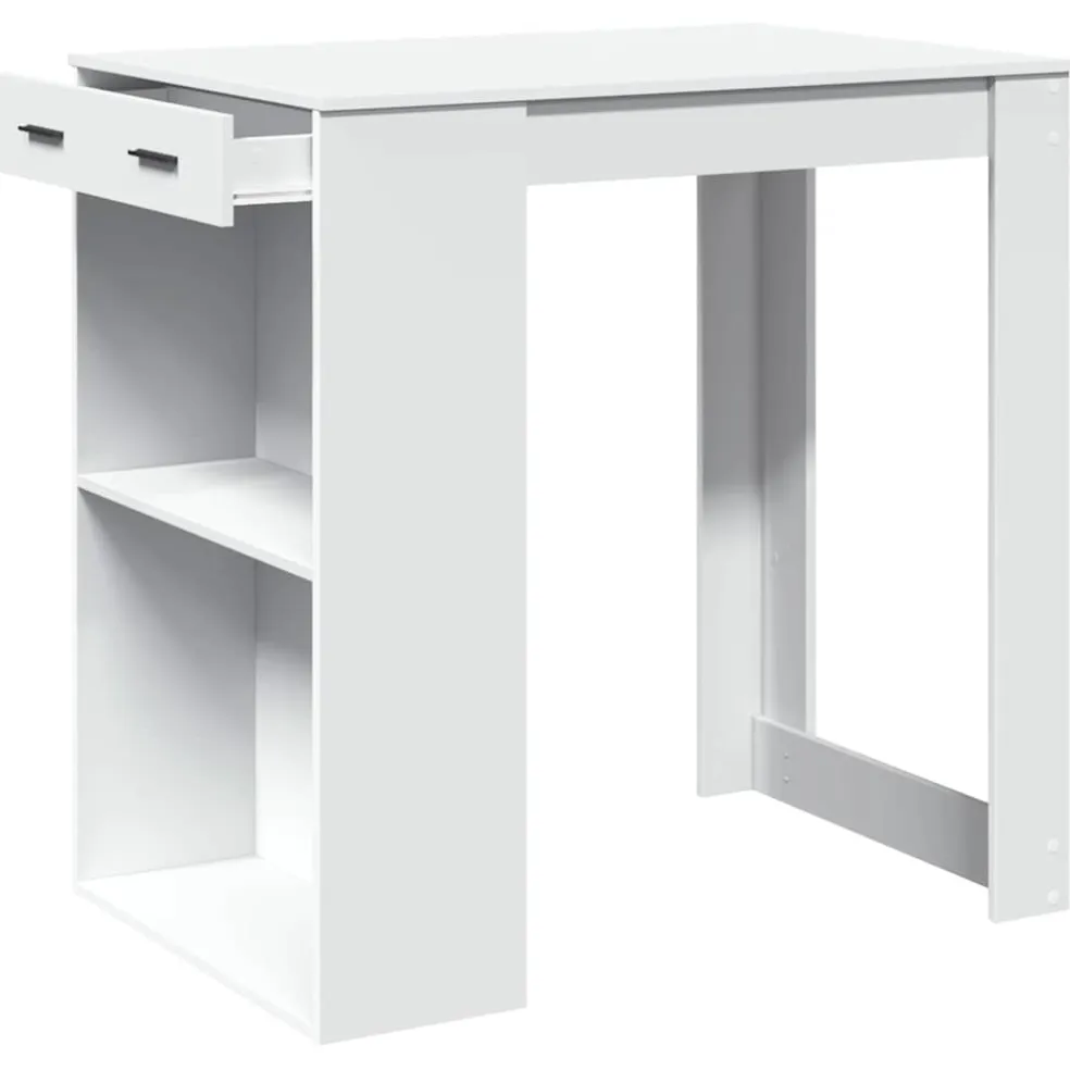 vidaXL Bartafel 102x70x103,5 cm bewerkt hout wit