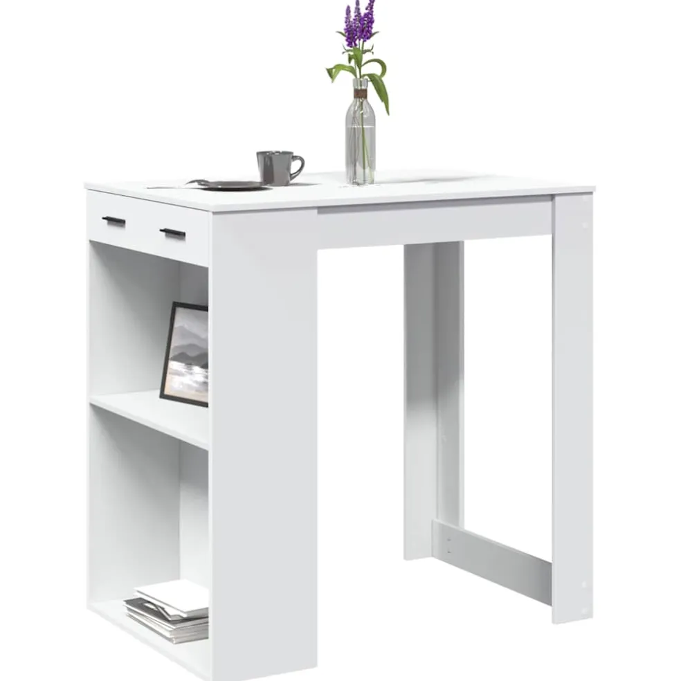 vidaXL Bartafel 102x70x103,5 cm bewerkt hout wit