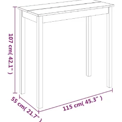 vidaXL Bartafel 115x55x107 cm MDF zwart