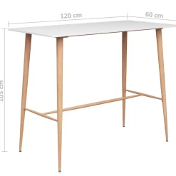 vidaXL Bartafel 120x60x105 cm wit