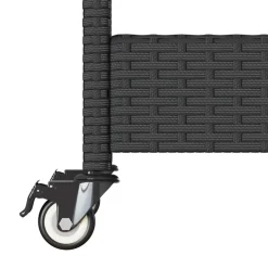 vidaXL Bartrolley 3-laags poly rattan en massief acaciahout zwart