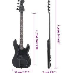 vidaXL Basgitaar voor beginners elektrisch met tas 4/4 46