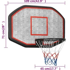 vidaXL Basketbalbord 109x71x3 cm polyetheen zwart