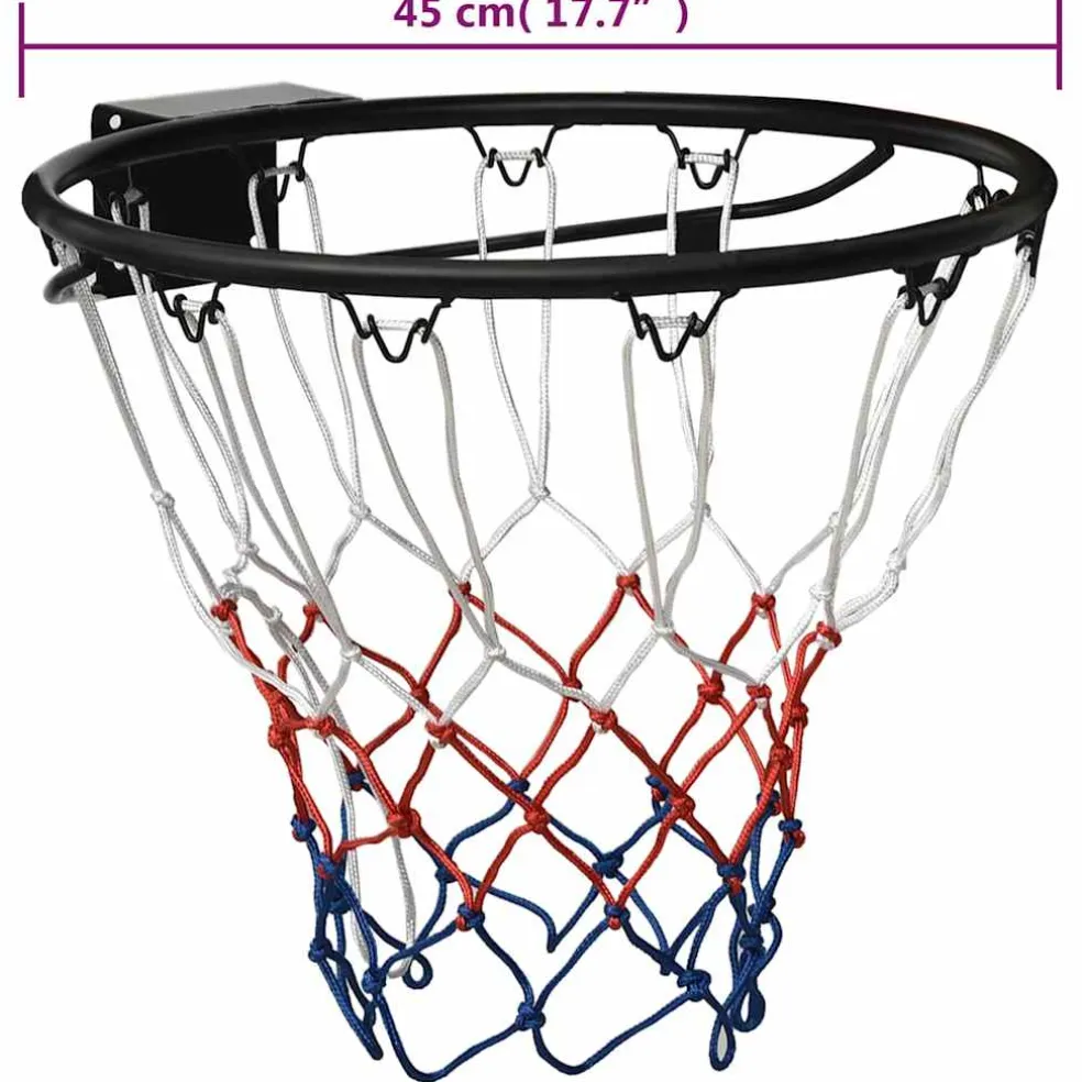 vidaXL Basketbalring 45 cm staal zwart