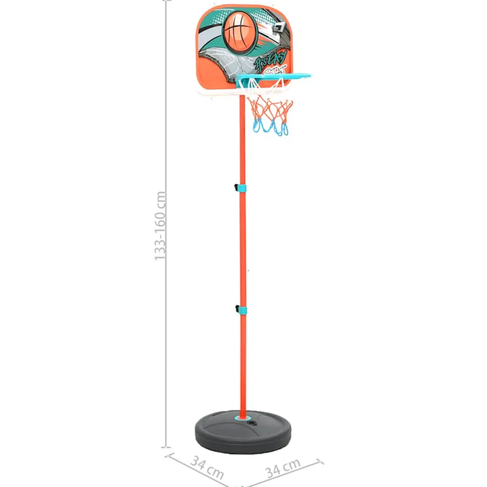 vidaXL Basketbalset draagbaar verstelbaar 133-160 cm