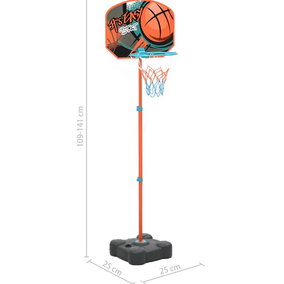 vidaXL Basketbalset draagbaar verstelbaar 109-141 cm