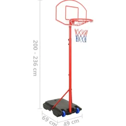 vidaXL Basketbalset draagbaar verstelbaar 200-236 cm
