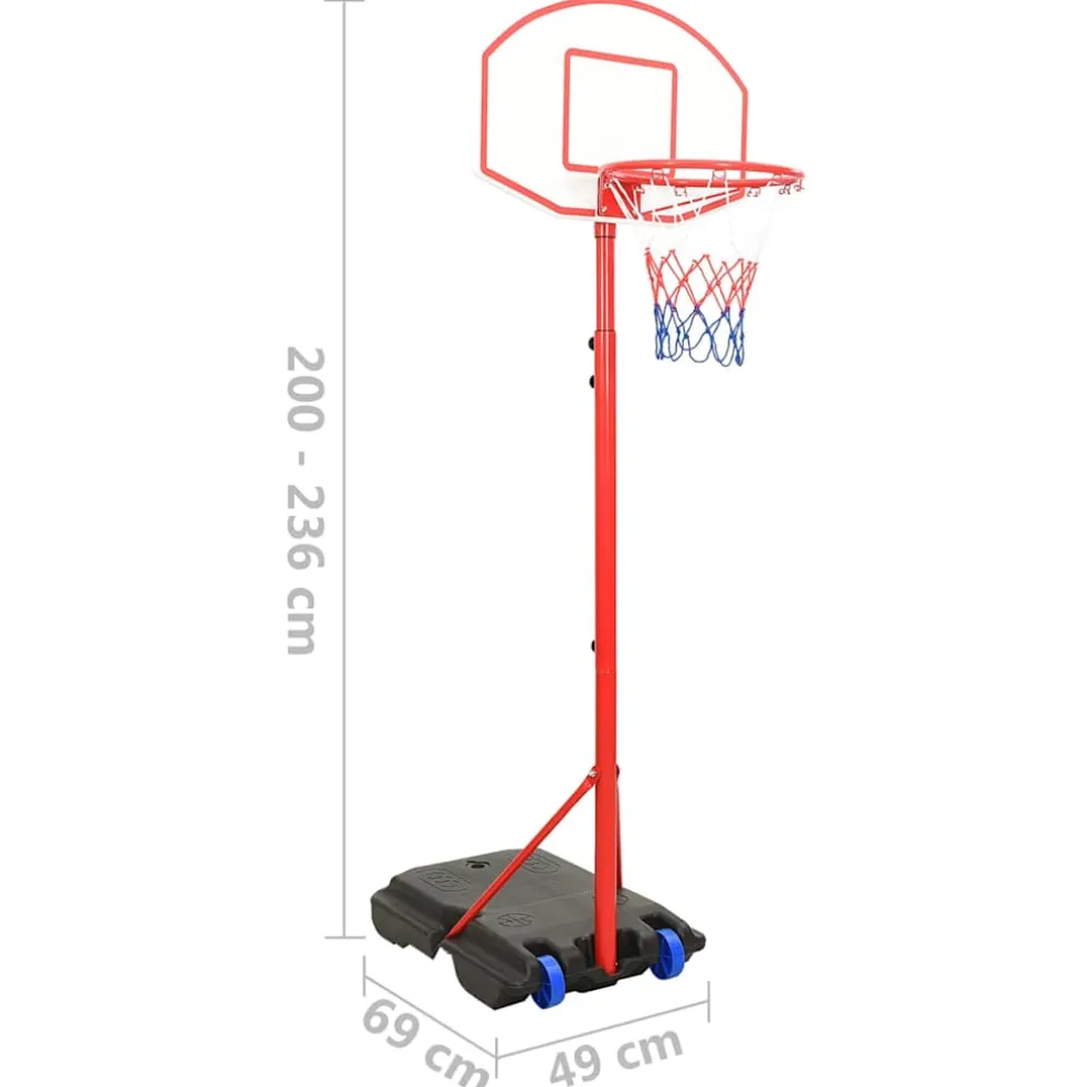 vidaXL Basketbalset draagbaar verstelbaar 200-236 cm