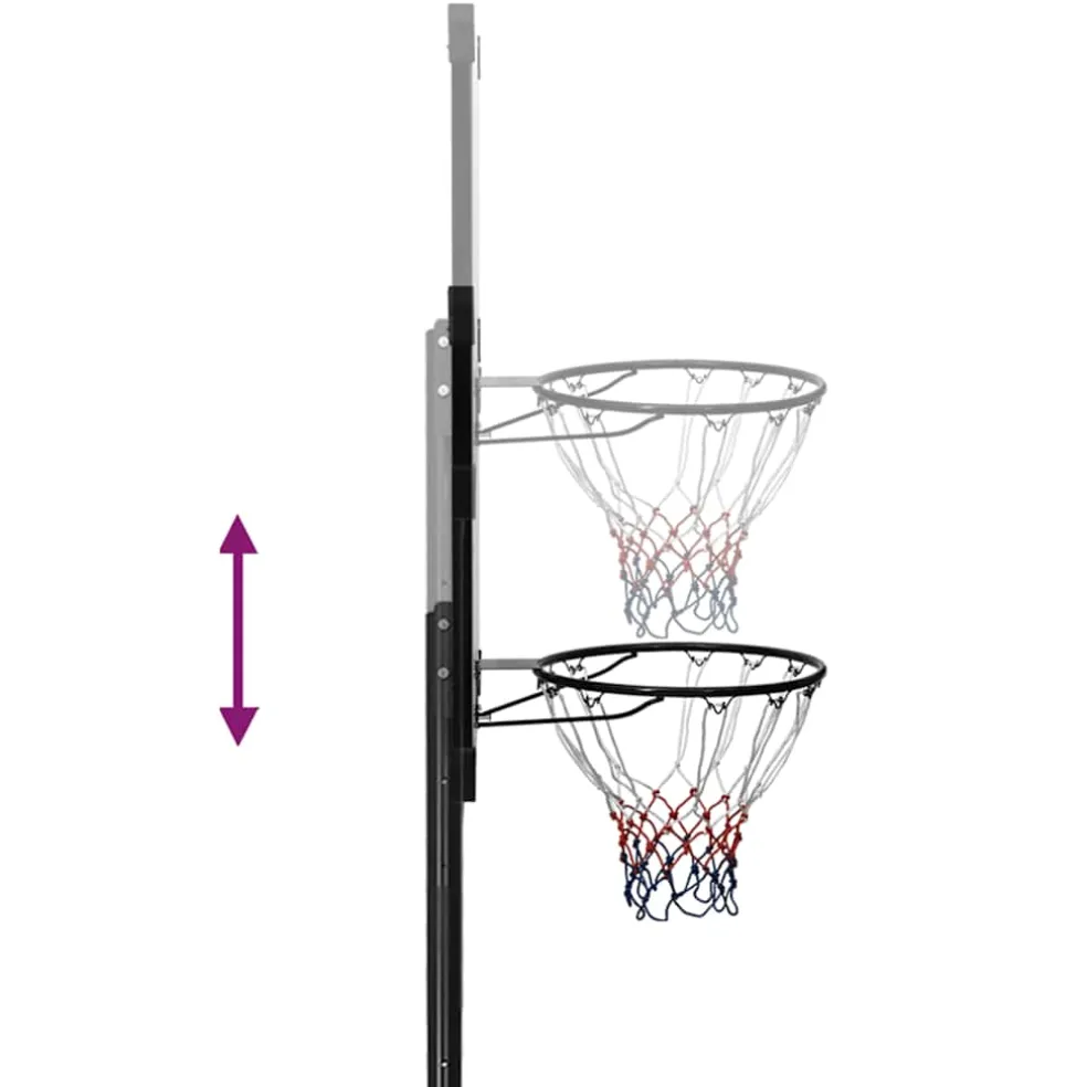 vidaXL Basketbalstandaard 256-361 cm polycarbonaat transparant