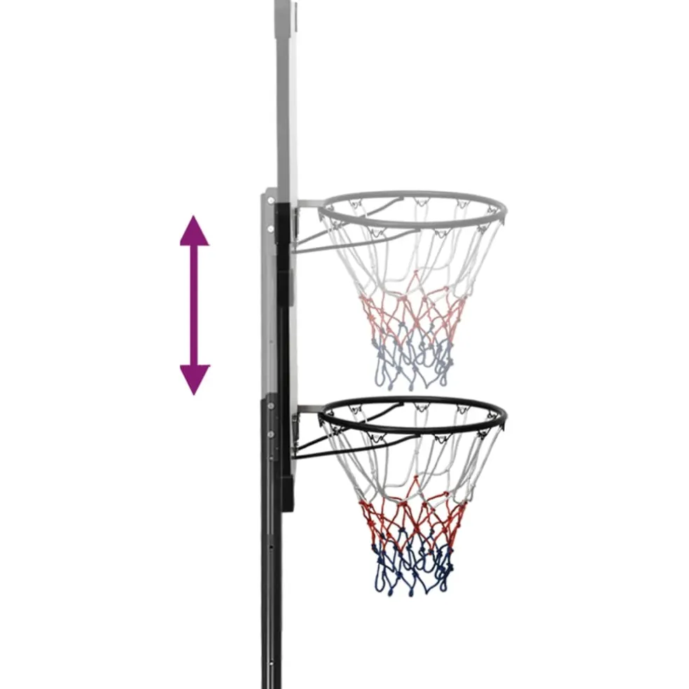 vidaXL Basketbalstandaard 280-350 cm polycarbonaat transparant