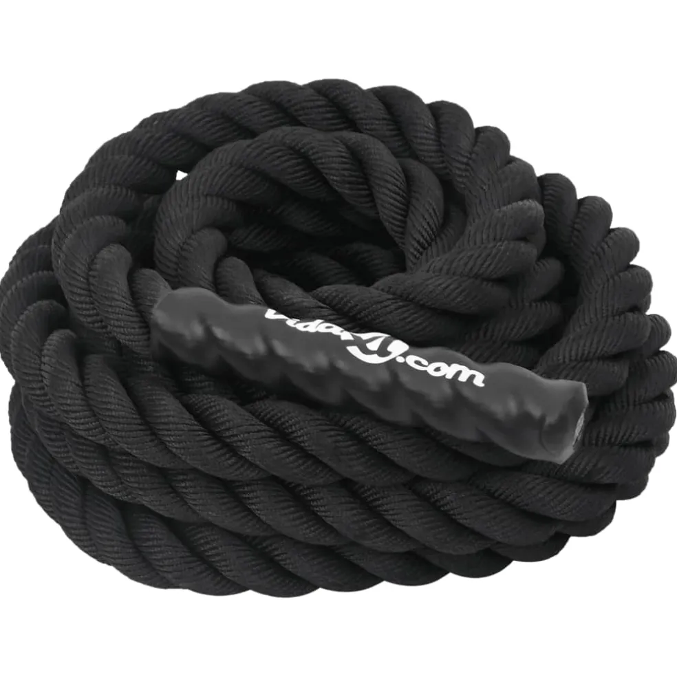 vidaXL Battle Rope Zwart 6 m 4,5 kg Polyester