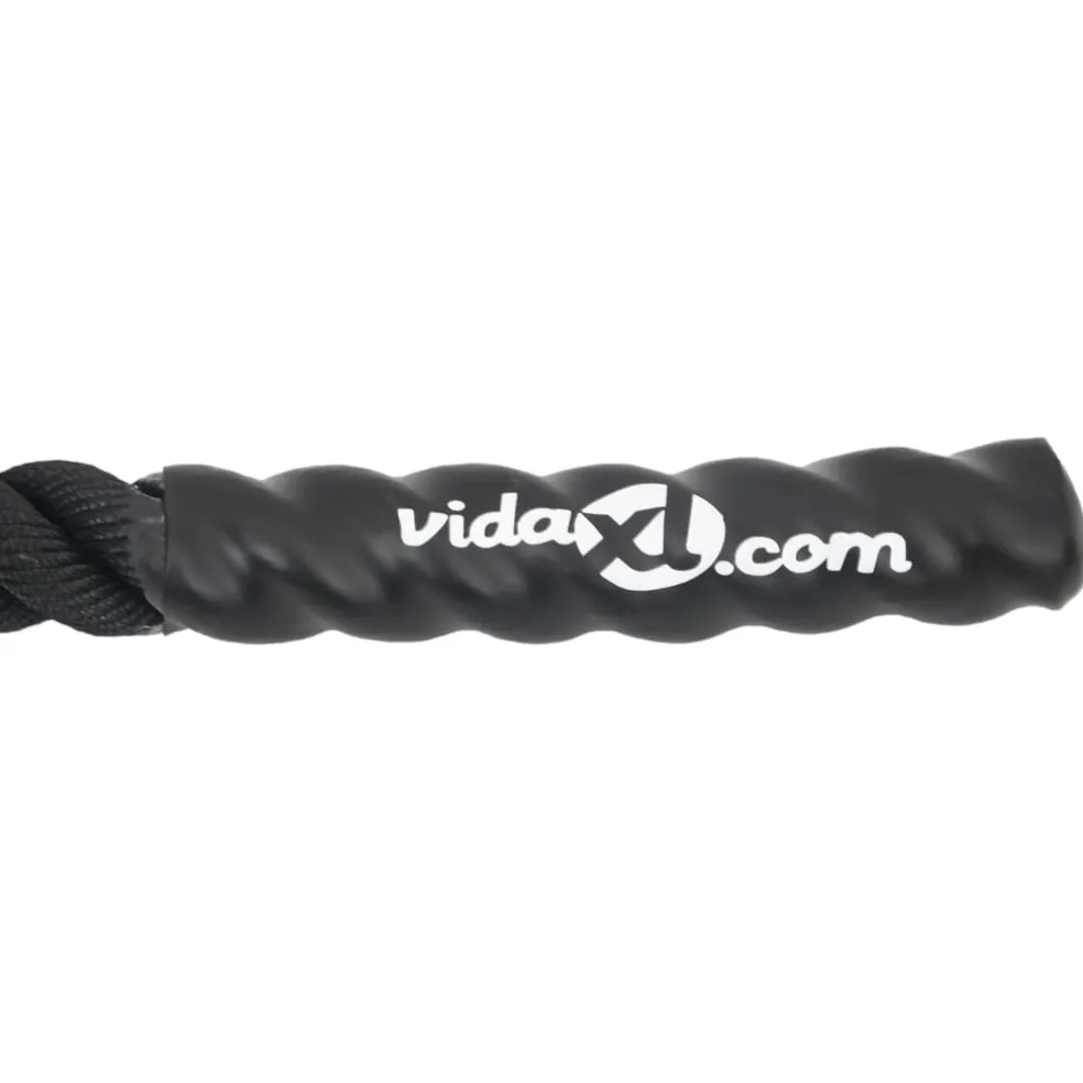 vidaXL Battle Rope Zwart 6 m 4,5 kg Polyester