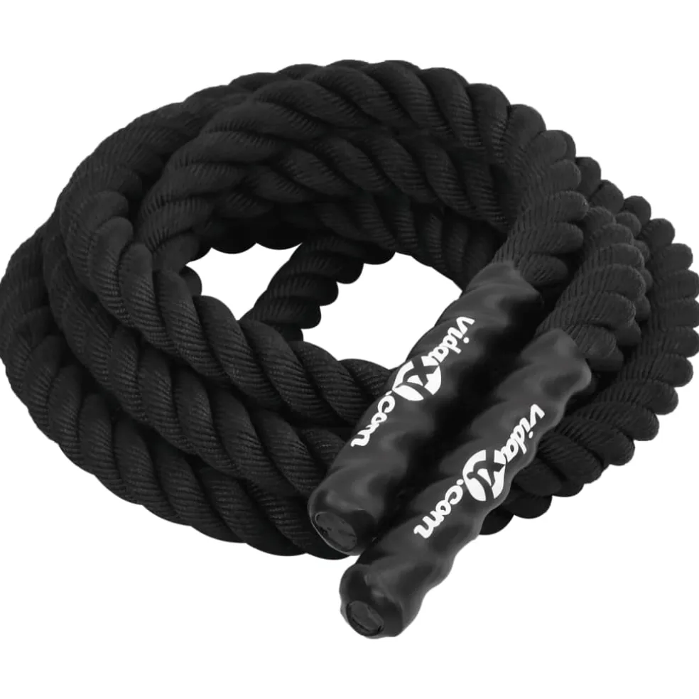vidaXL Battle Rope Zwart 6 m 4,5 kg Polyester