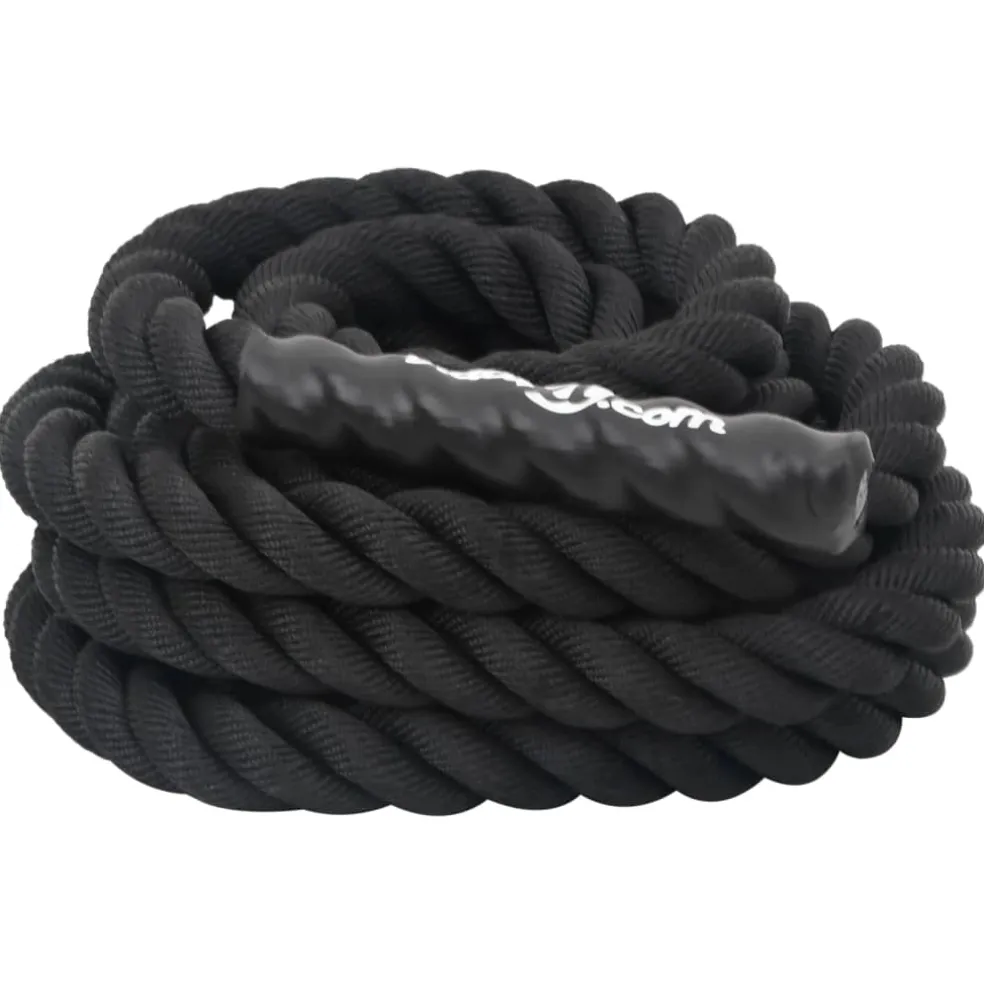 vidaXL Battle Rope Zwart 6 m 4,5 kg Polyester