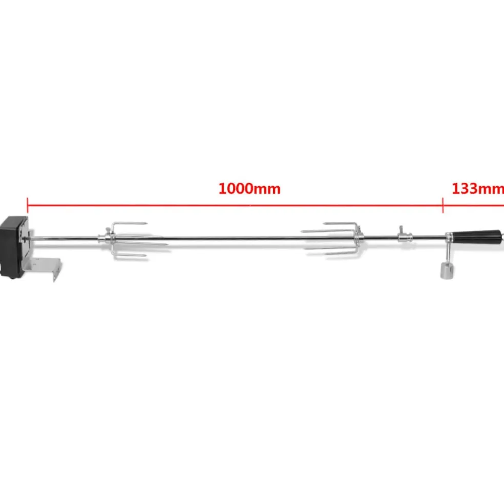 vidaXL BBQ Draaispit met motor staal 1000 mm