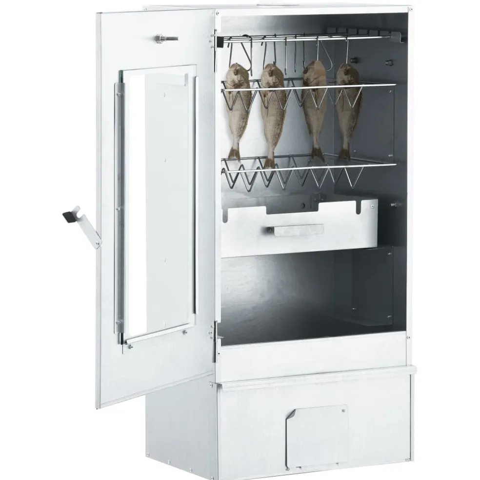 vidaXL BBQ-rookoven met koude rookgenerator gegalvaniseerd staal
