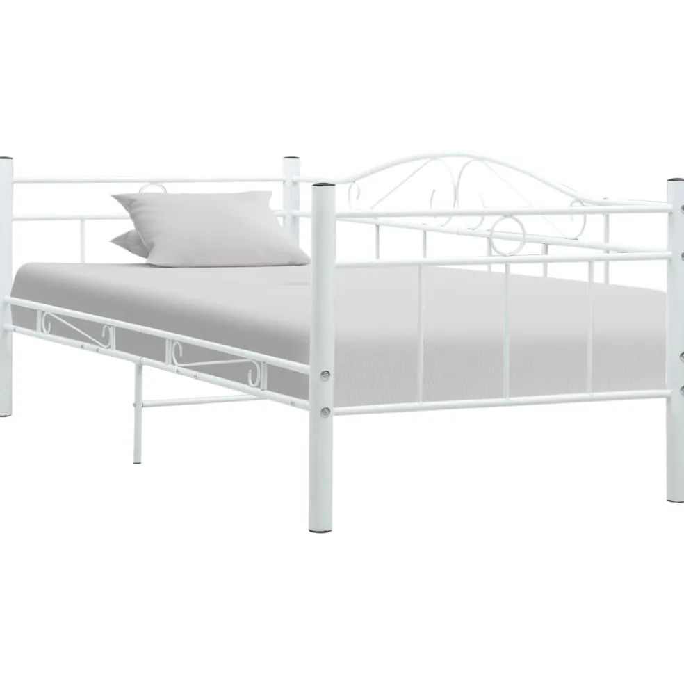 vidaXL Bedbank metaal wit 90x200 cm