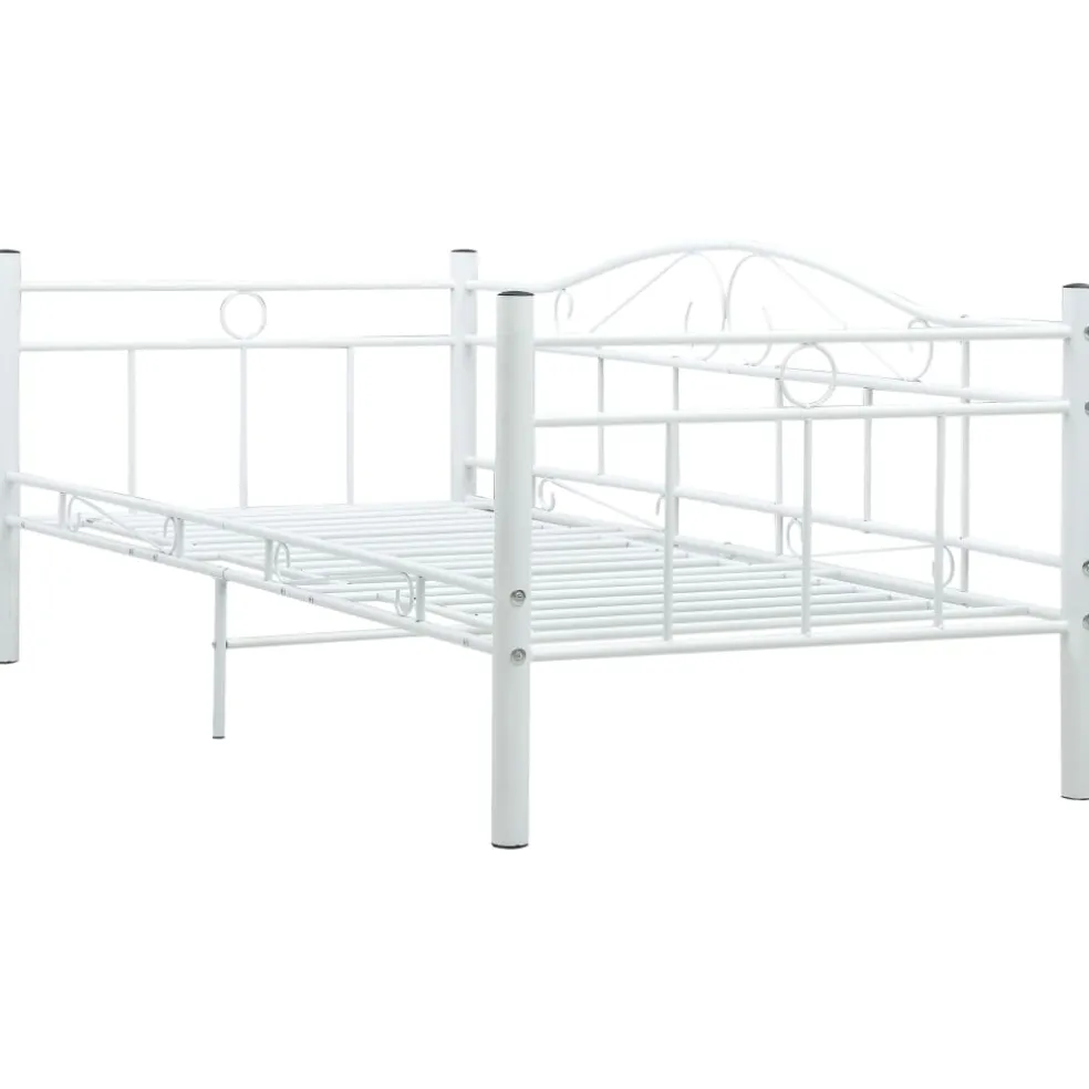 vidaXL Bedbank metaal wit 90x200 cm
